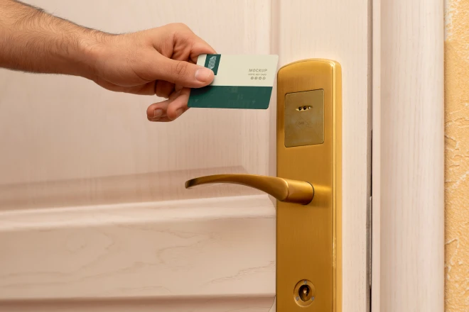 electronic locking system with a card detection feature