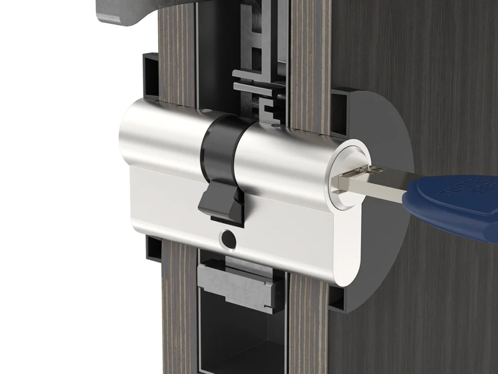 euro-style lock cylinder setup