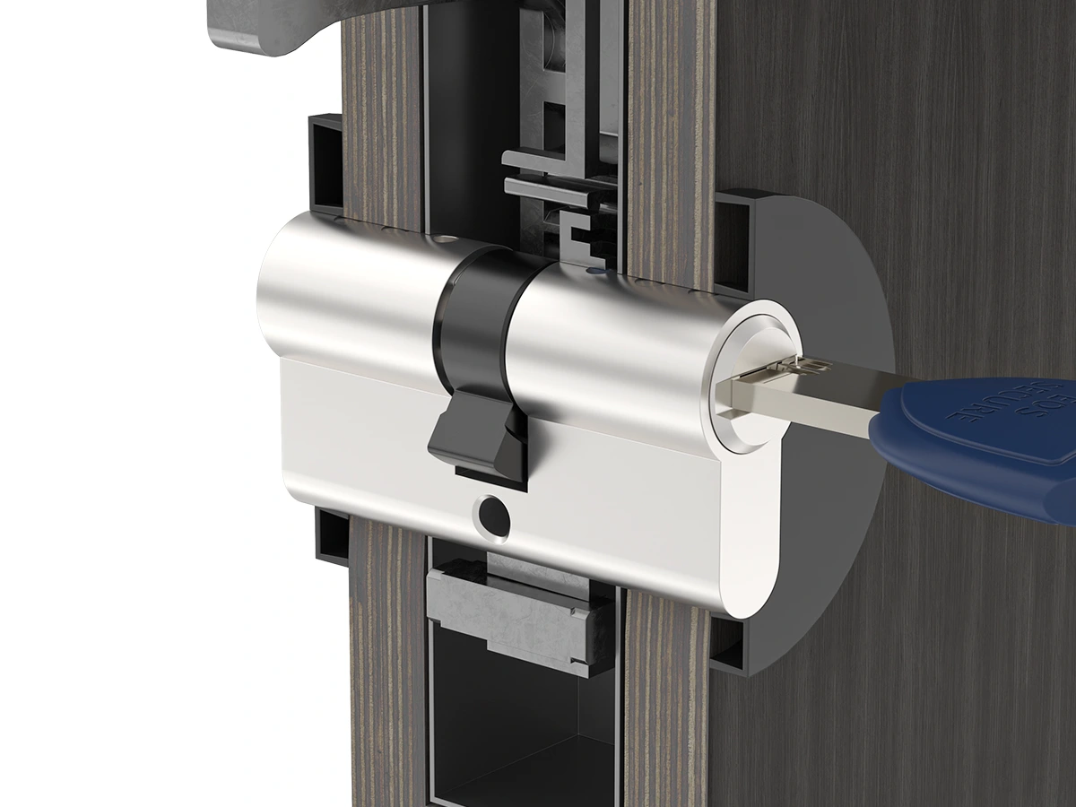 euro-style lock cylinder setup