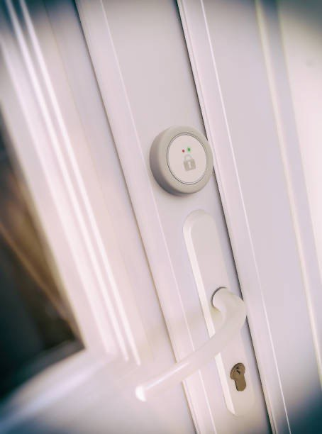 Electronic smart lock on a door