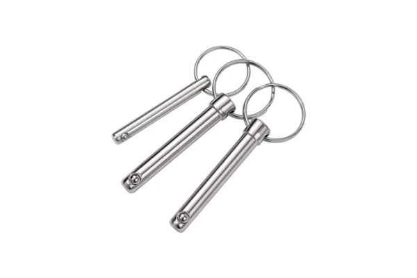 Visual guide showing different types of security pins like spool, mushroom, and serrated pins.