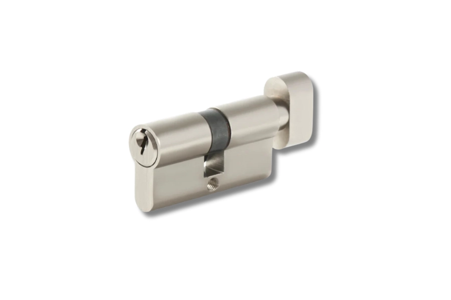 High-security lock cylinder used with lever handle locks