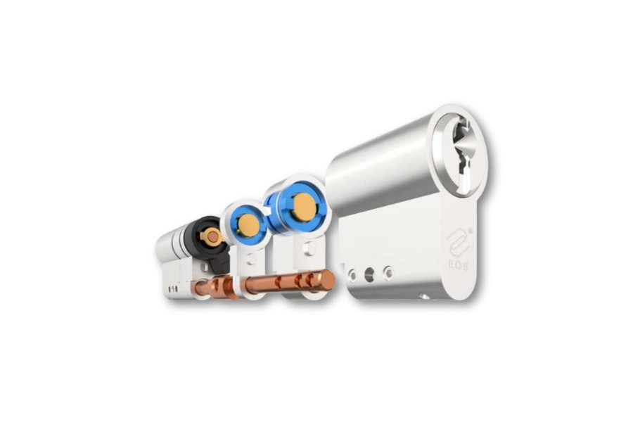 High-security cylinder integrated into a multi-point locking system