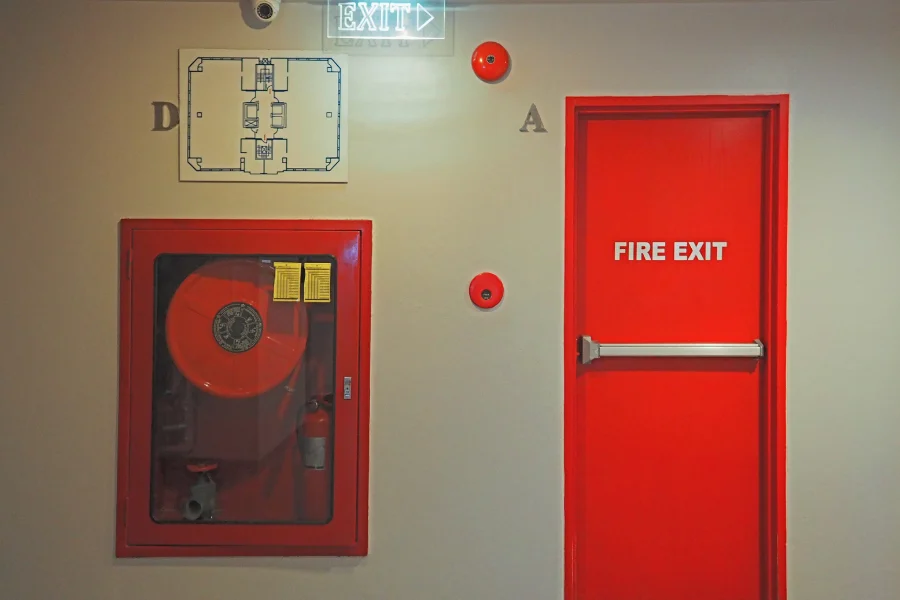 Comparison of panic hardware and fire exit hardware on rated doors