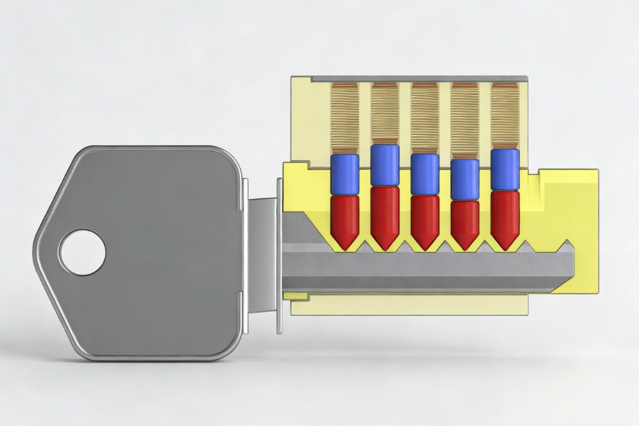 Clutch mechanism controlling rotational force inside a lock cylinder