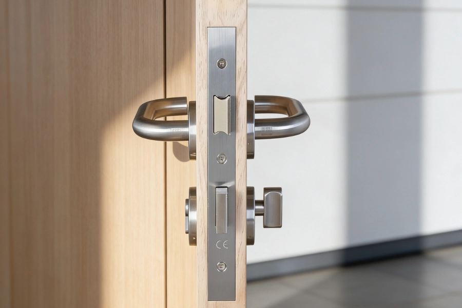 Euro escutcheon installed around euro cylinder for door security protection