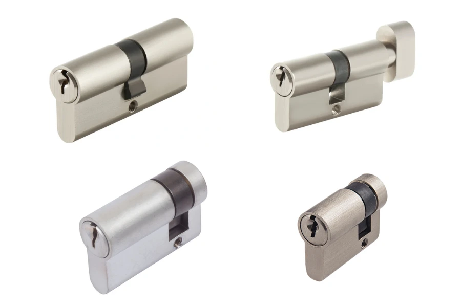 different types of door lock cylinder cores including double cylinder and thumbturn cylinder