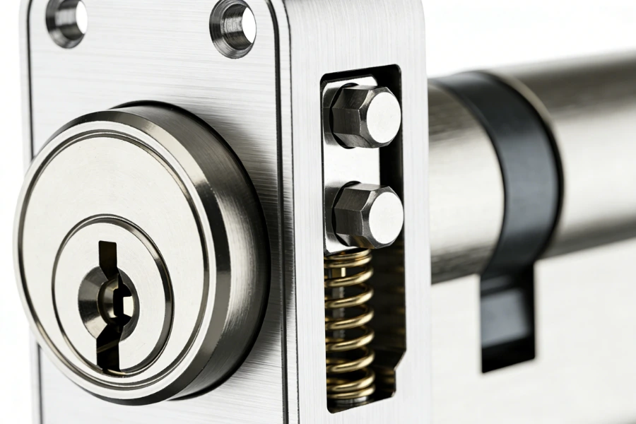 housing body in lock cylinder showing internal structure and components