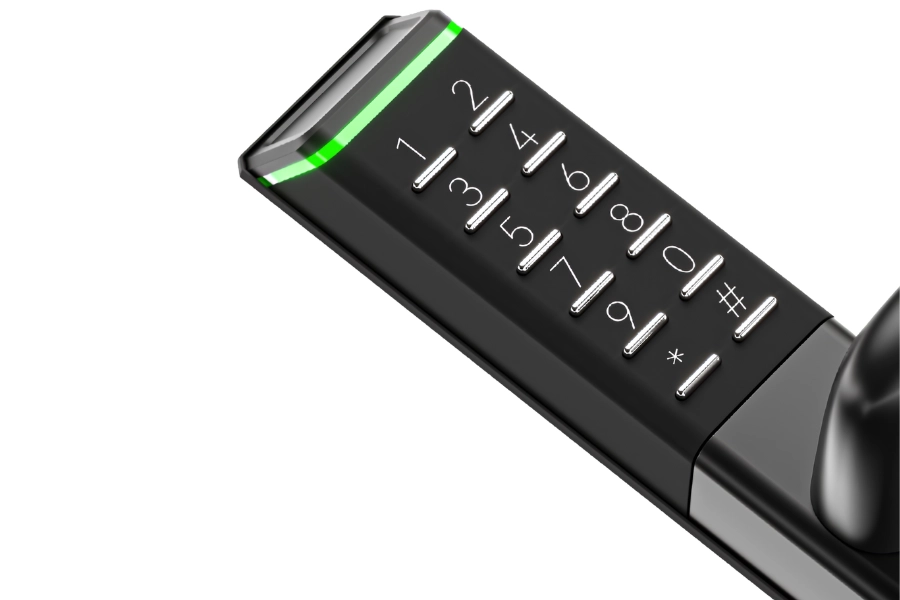 key override in electronic lock for business security system