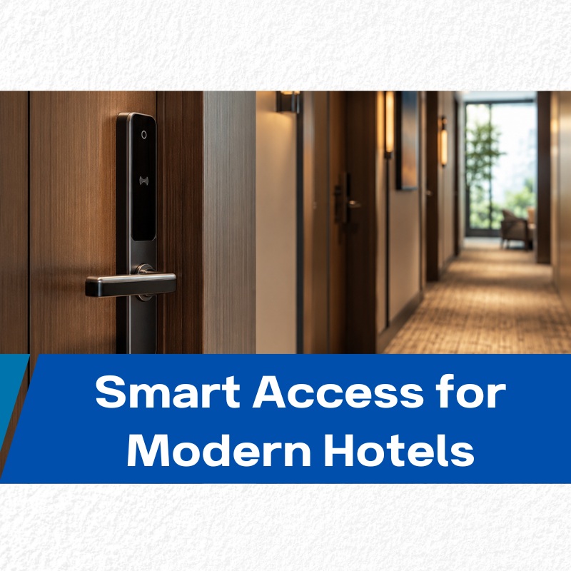 modern hotel lock system with smartphone room access