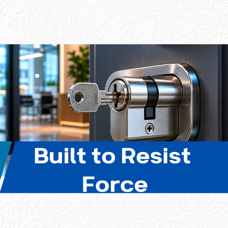 high-security commercial lock cylinder with reinforced metal structure