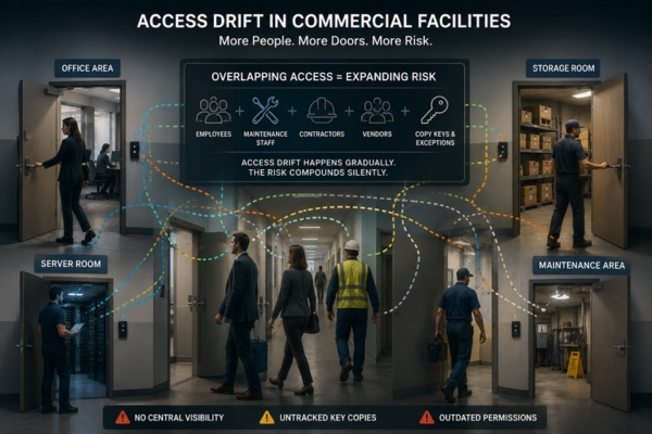 commercial master key system access drift and uncontrolled key permissions
