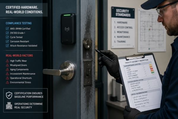 certified commercial lock hardware inspection and real-world commercial security risk assessment