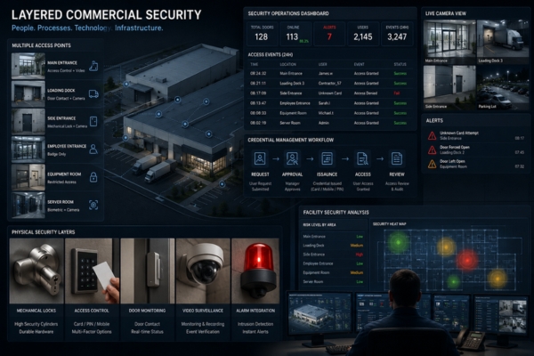 layered commercial security vulnerability assessment with access control workflow analysis