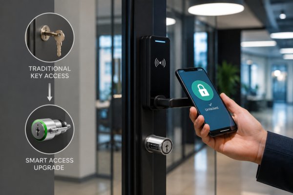 commercial office upgrading from traditional keys to smart access control system
